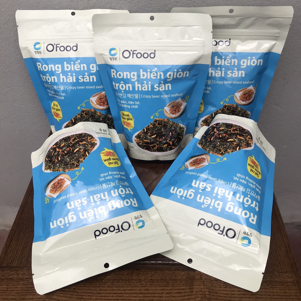 Combo 3 gói rong biển trộn cơm Ofood, rong biển giòn trộn hải sản cho mọi lứa tuổi gói 30g