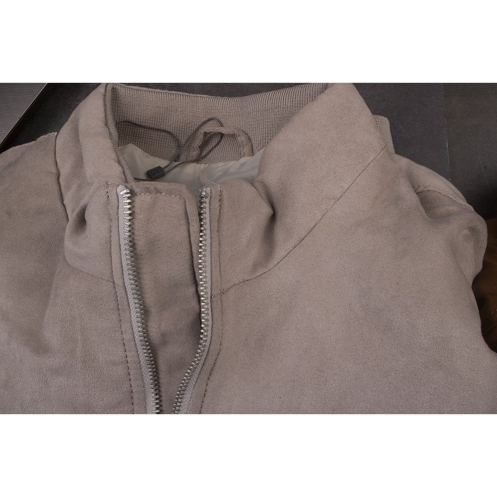 Áo khoác nam hai lớp áo khoác da lộn suede cúc bâm nam VNXK giảm giá