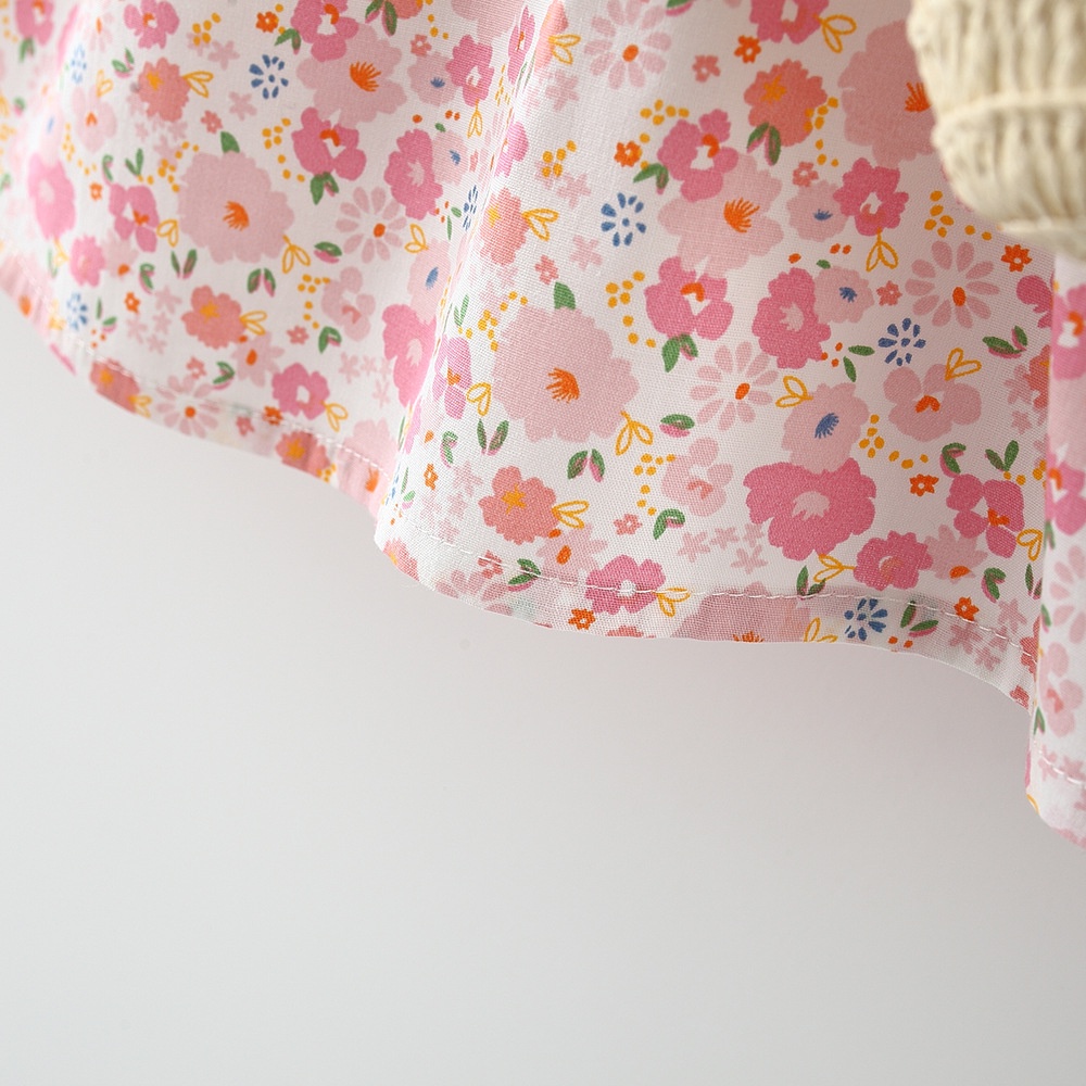 Đầm hoa nhí cánh tiên kèm túi cói dễ thương cho bé gái