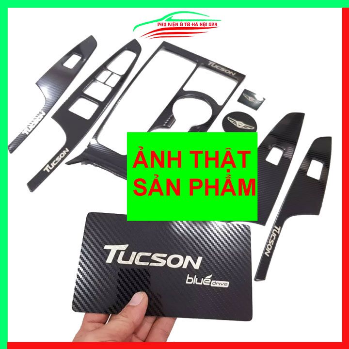 Ốp nội thất cho xe ô tô Tucson 2016 2017 2018 2019 2020 vân cacbon bảo vệ chống trầy xước và làm đẹp xe