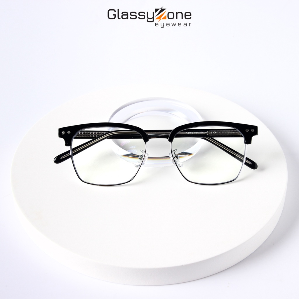 Gọng kính cận, Mắt kính giả cận kim loại Form vuông Unisex Nam Nữ thanh mảnh Weathers - GlassyZone