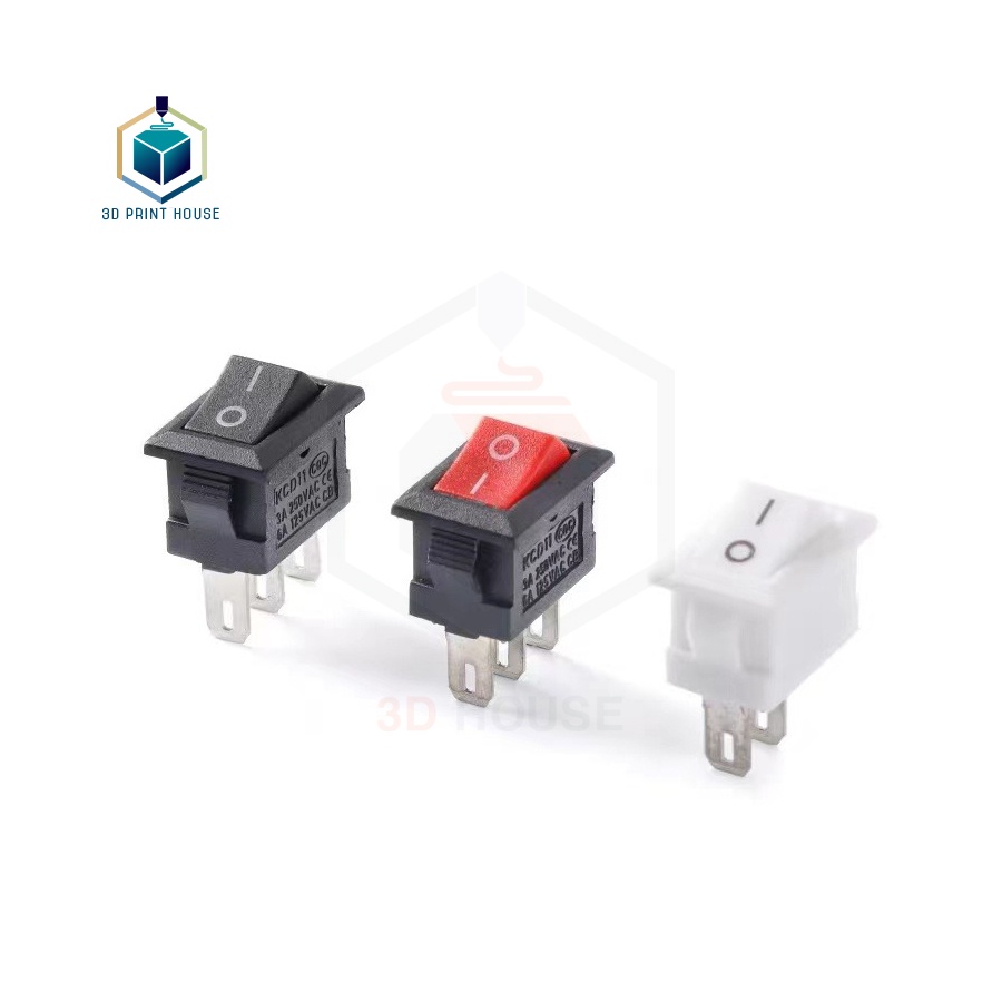 Công Tắc Nhỏ  2 Chân KCD1 - Switch Màu Đỏ Đen Trắng