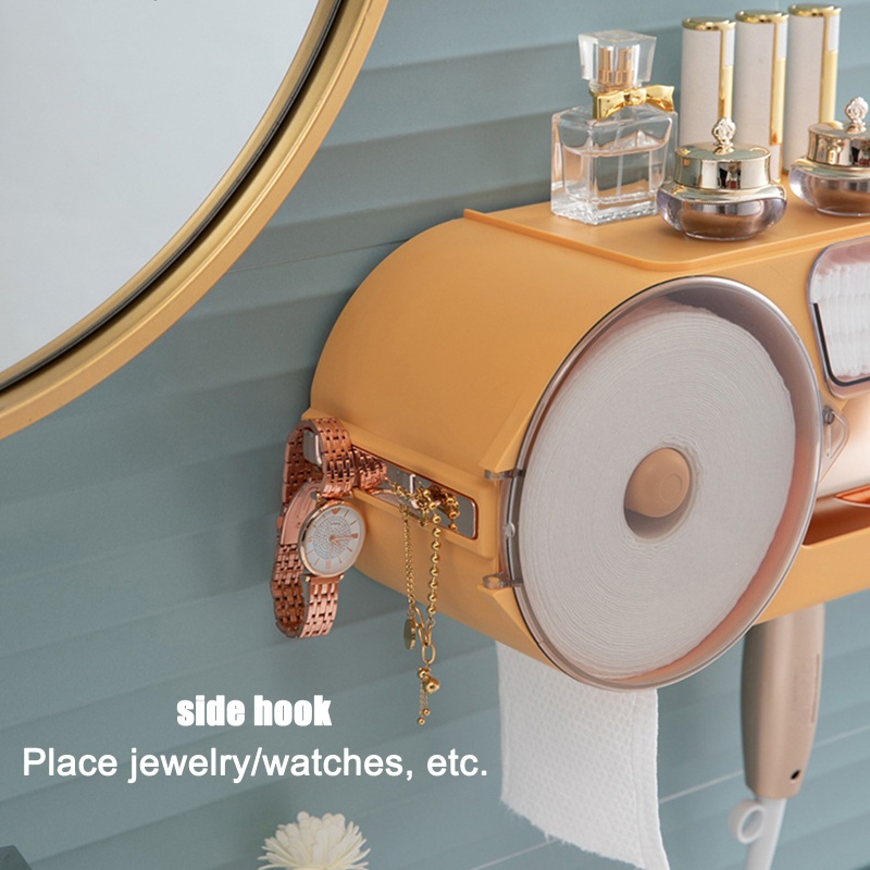 QQ Khay Đựng Khăn Giấy / Trang Sức / Máy Sấy Tóc Tiện Dụng Cho Nhà Tắm