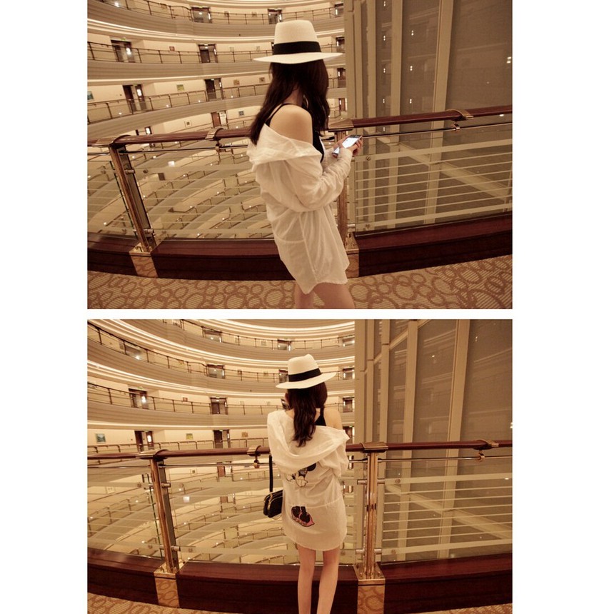 ❦xiaomonv2021❦ Áo sơ mi khoác phối nón hoạ tiết hình chuột Mickey cho nữ mùa hè | BigBuy360 - bigbuy360.vn