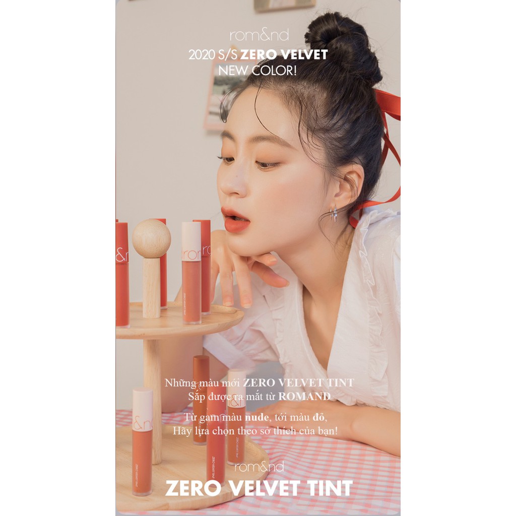 Son Kem Lì, Lên Màu Siêu Chuẩn Romand New Zero Velvet Tint 5.5g