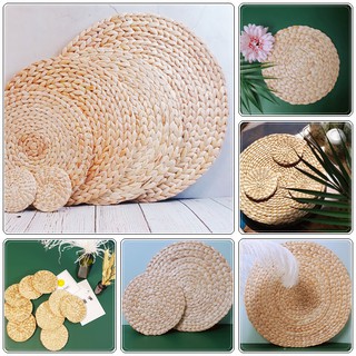 (10cm) Miếng lót cói tròn, THẢM LỤC BÌNH phụ kiện trang trí chụp ảnh sản phẩm từ thiên nhiên. đế lót ly cách nhiệt