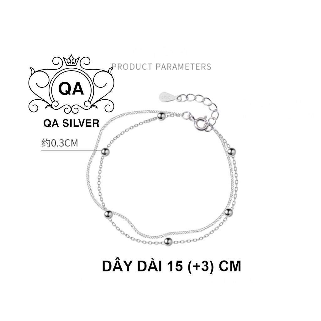 Vòng tay bạc bi lắc bạc dây kép S925 LAYER Silver Bracelet QA SILVER BR180903