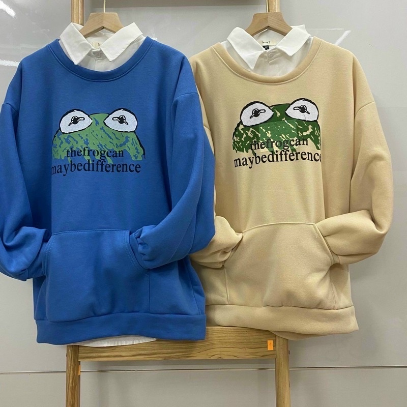 [siêu hot]áo hoodie pe không nón phong cách tự do dễ thương chất vải mềm mịn