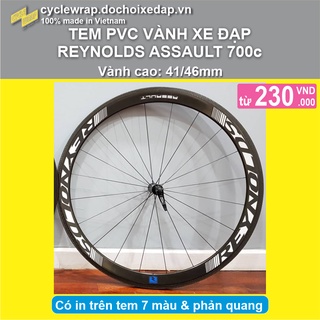 Tem decal dán vành bánh xe đạp đua đường trường reynolds assault 700c | road wheel decal | cyclewrap