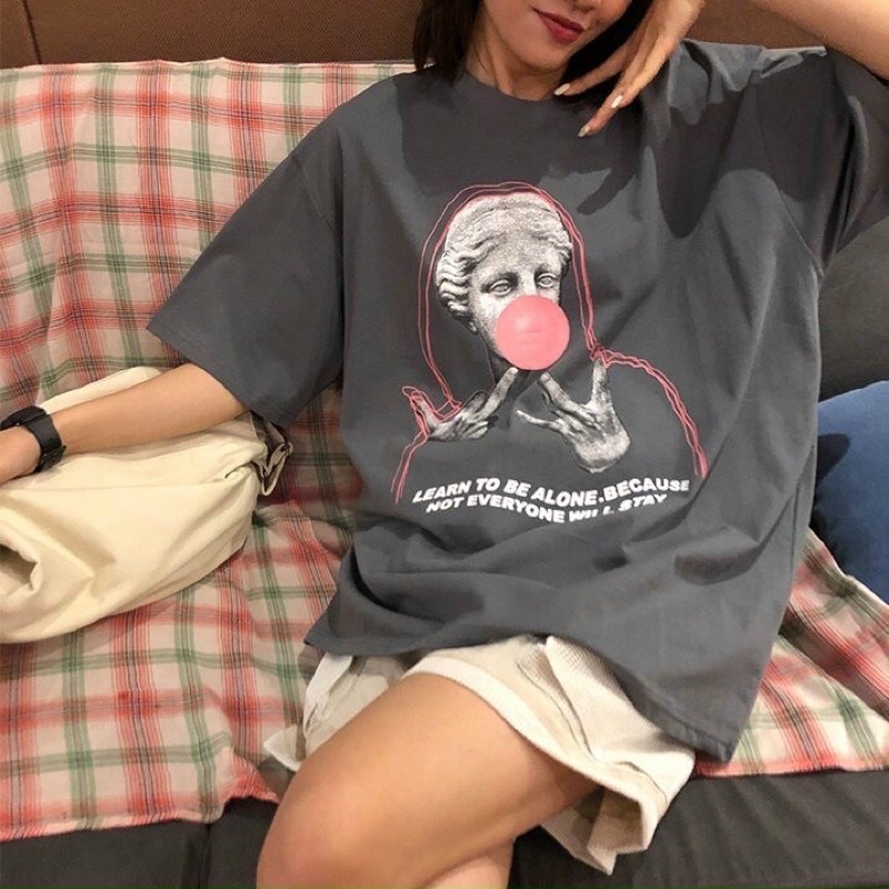 Áo thun phông nam nữ PINK tay lỡ form rộng HEATHANS Unisex