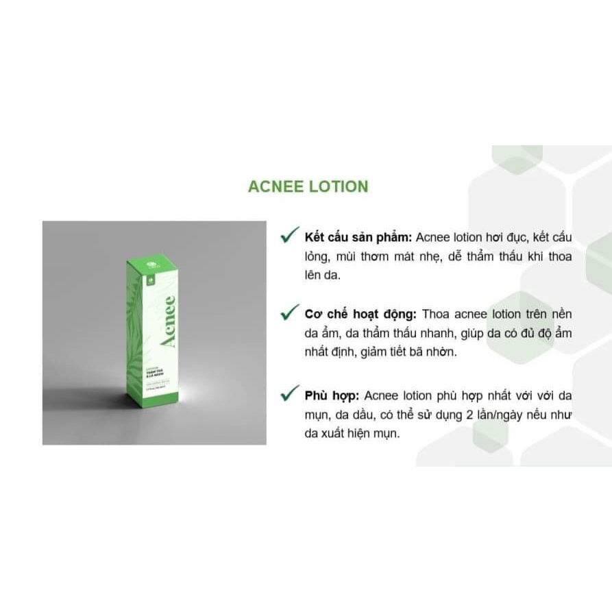 Sữa dưỡng ẩm Lotion Acnee tràm trà và lá neem LACO 50ml giảm mụn giảm thiểu các vùng da bị nổi mụn và cấp ẩm cho làn da