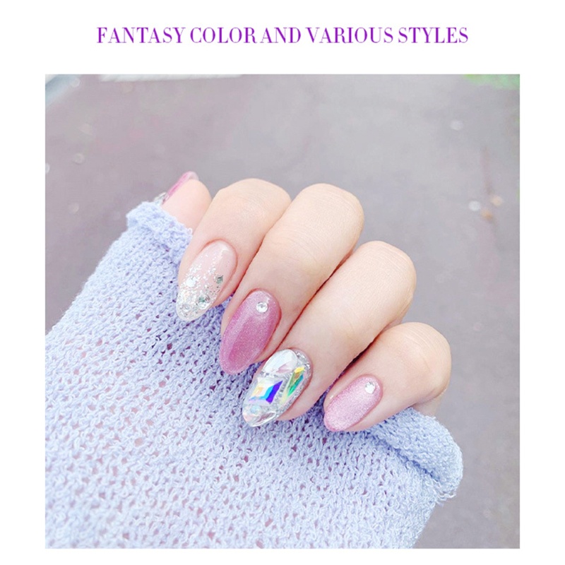 Set 120 Viên Đá 3D Nhiều Hình Dạng Bằng Kính Lấp Lánh Trang Trí Móng Tay Nghệ Thuật