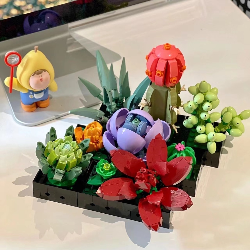 Đồ chơi Lắp ráp Mô hình 88039 Succulents Botanical Bộ Sưu tập Sen Đá Xương Rồng Fit 10309
