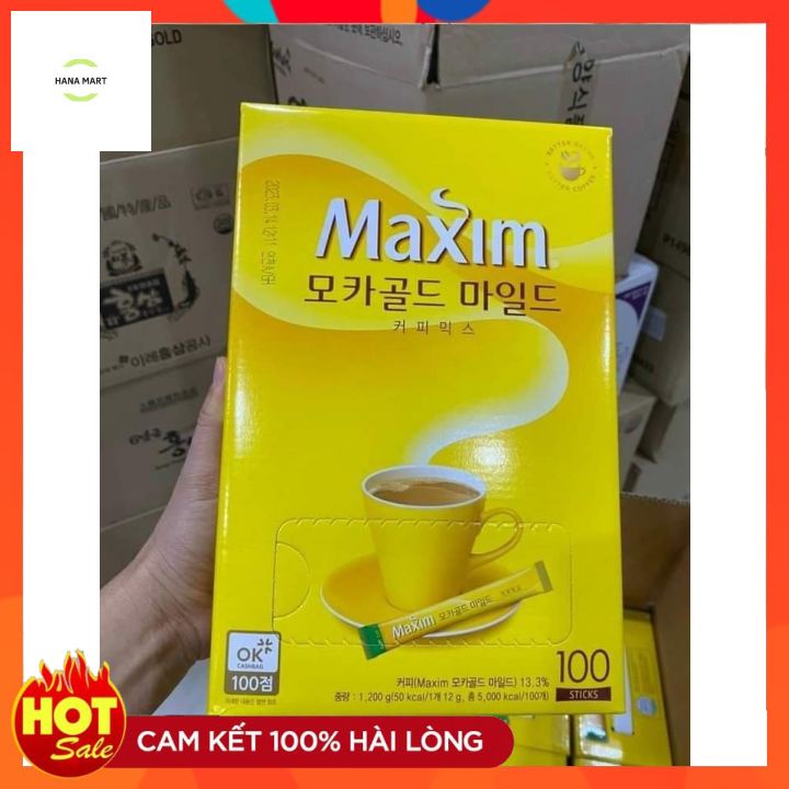 Cà phê hòa tan Maxim Hàn Quốc MOCHA GOLD MILD hộp 100 gói