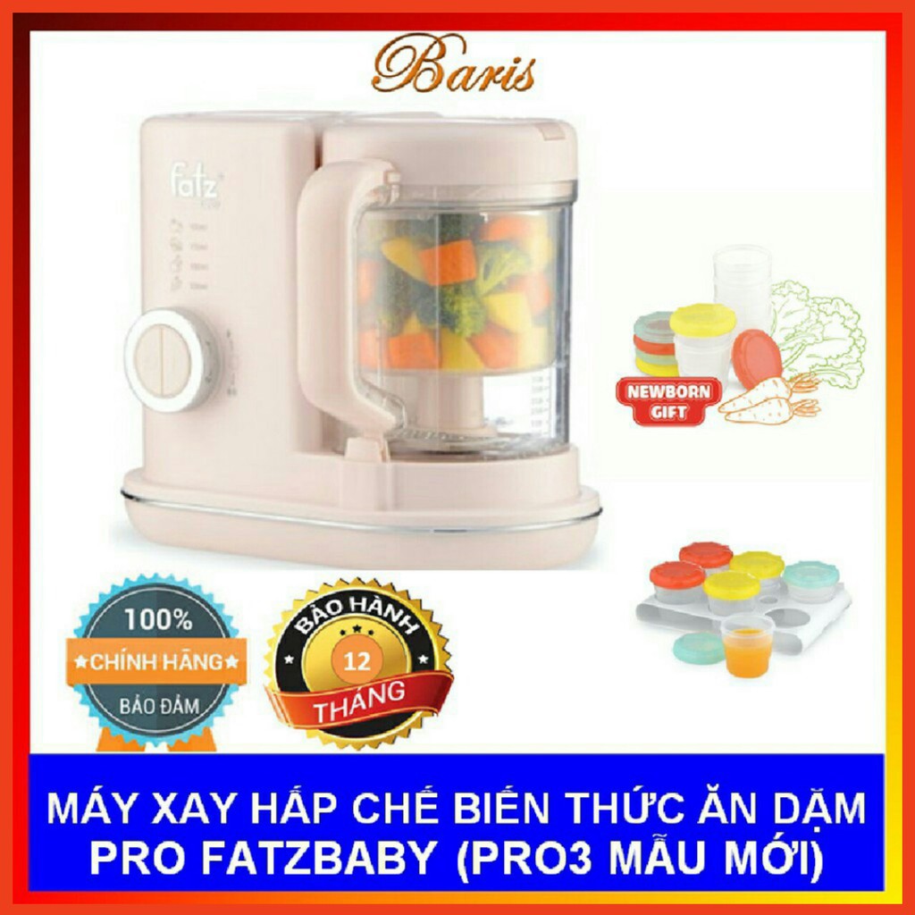 Máy chế biến thức ăn dặm Pro (Máy xay hấp) Fatz Baby FB9615SL/FB9619SL/FB9620SL (Tặng Bộ 3 bát Organic UPASS)