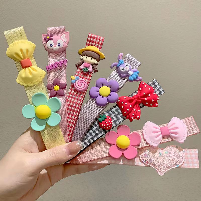 Băng đô dán tóc họa tiết đáng yêu cho bé gái