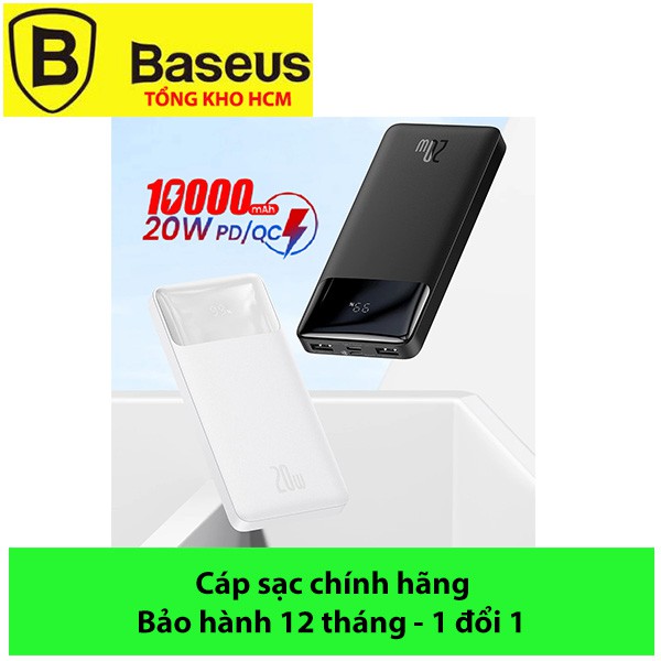 [Mẫu 2021] Pin sạc dự phòng Baseus 10000mAh/20000mAh - sạc dự phòng Baseus 20W/15W (USB*2+Type C, LED Display,2 Way Fas)