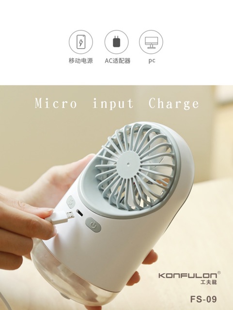 Quạt mini phun sương 3 tốc độ spray FAN chính hãng