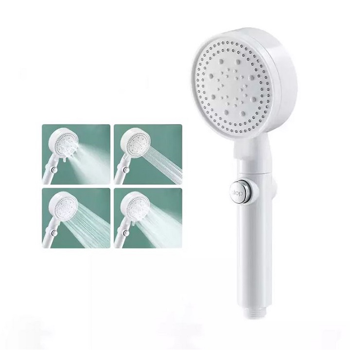 Đầu vòi hoa sen, tay sen 5 chế độ nước phun sương màu sắc trắng, đen thiết kế hiện đại, sang trọng chất liệu nhựa PP