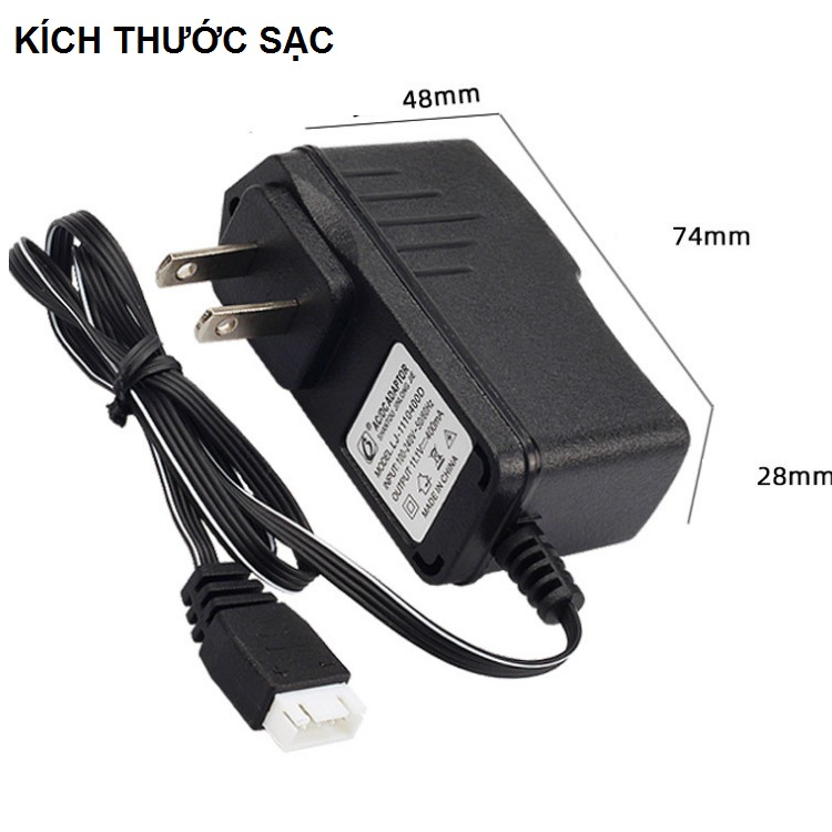 Sạc pin xe mô hình điều khiển 11.1v 400mah HXJ loại 4 chân