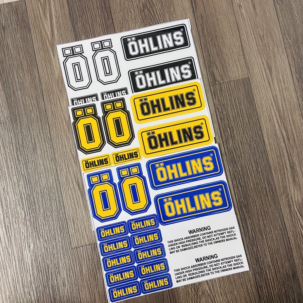 BỘ SƯU TẬP TEM CẮT LAZE CHỮ OHLINS, TEM LOGO OHLINS NHIỀU MÀU LỰA CHỌN TRANG TRÍ XE SIÊU CHẤT