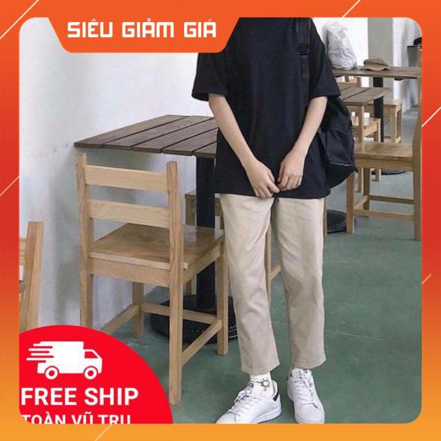 [Hình thật] quần baggy kaki lưng thun Unisex