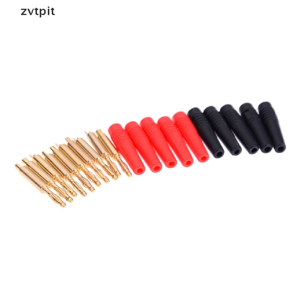 [ZVPT] Random10pcs 2mm wire cord solder type banana plug jack connector gold plated DSF