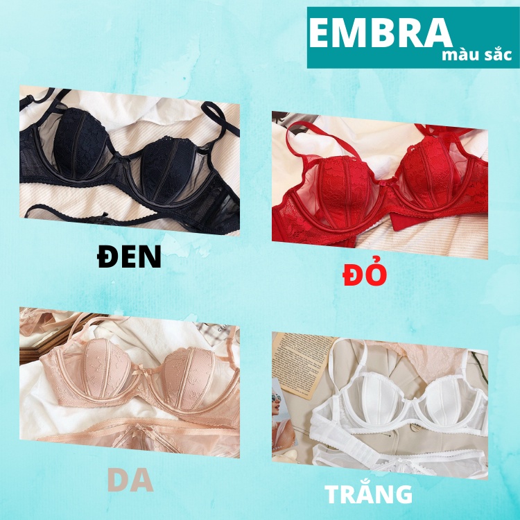 Bộ Đồ Lót EMBRA Mỏng Gọng Pha Lưới Cao Cấp Mã EBB29