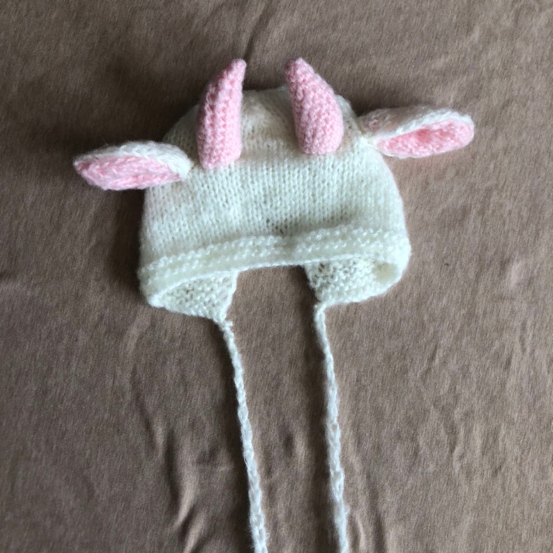 Bộ 3 Món Áo Liền Quần + Mũ Beanie Dệt Kim Ox Không Tay Dùng Chụp Ảnh Cho Bé Sơ Sinh