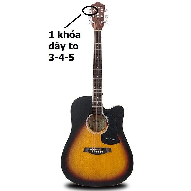 Khóa đàn guitar acoustic INOX đúc đặc chất lượng bền bỉ TYTY1102