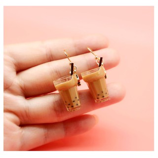 Bông tai hình trà sữa