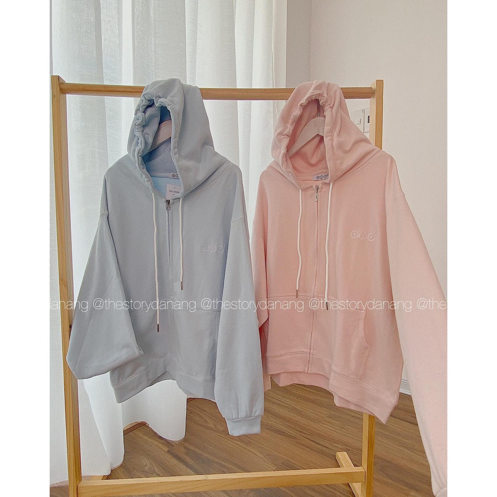 [STORY MADE] [STR] [ẢNH THẬT SHOP CHỤP] Áo Zip Hoodie SS3 STR logo viền chỉ trắng A1075