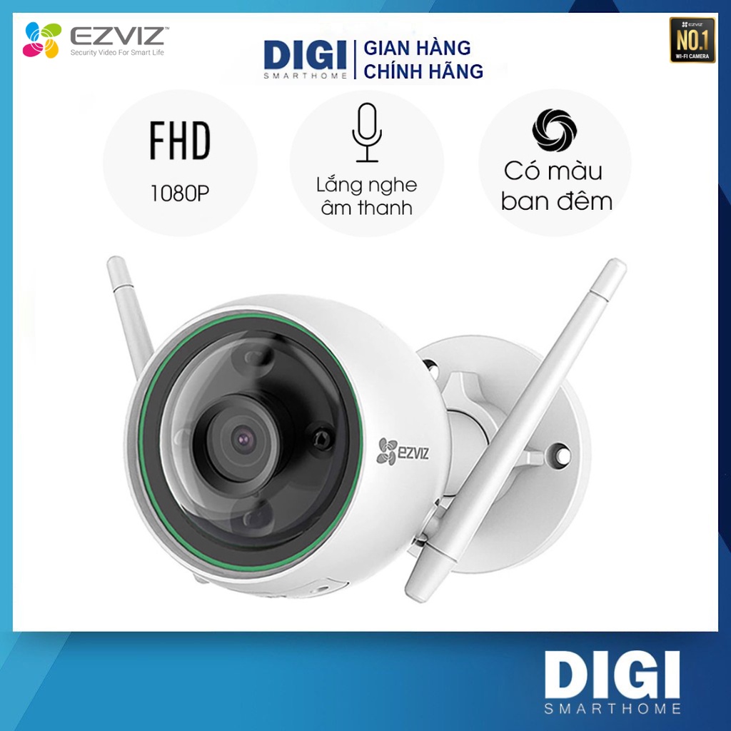 Camera WIFI EZVIZ C3N 2MP, Full HD 1080P, CS-CV310 Ghi Hình Màu Ban Đêm, Tích Hợp AI Thông Minh - DIGI Smart