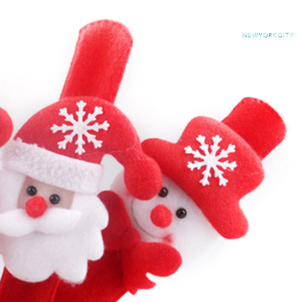 Vòng Tay Vải Nhung Gắn Hình Tròn Phát Sáng Phong Cách Giáng Sinh