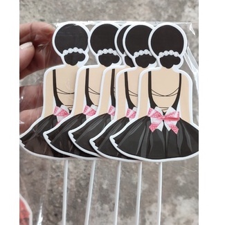 Set cắm 5 cô gái quay lưng trang trí bánh sinh nhật