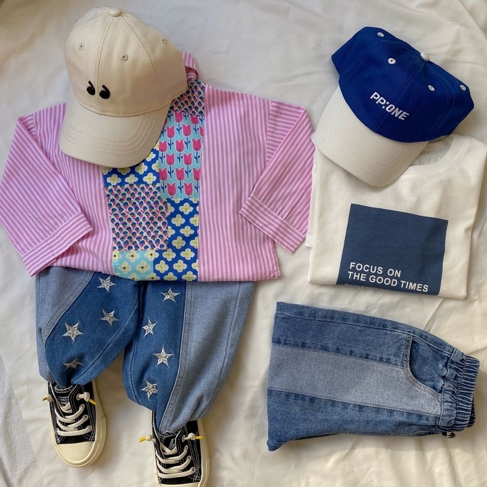 Áo Sơ Mi Tay Dài Kẻ Sọc Màu Hồng Thời Trang Mùa Xuân 2022 Cho Bé Trai