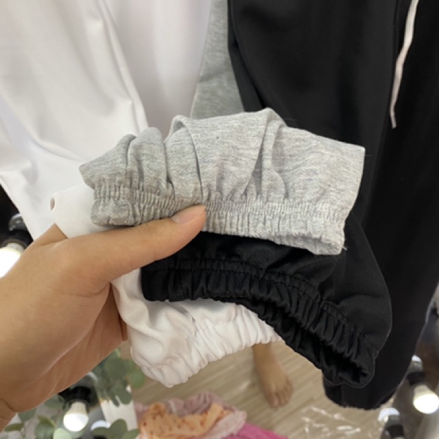 Quần jogger unisex ống chun Spun - Dưới 55kg