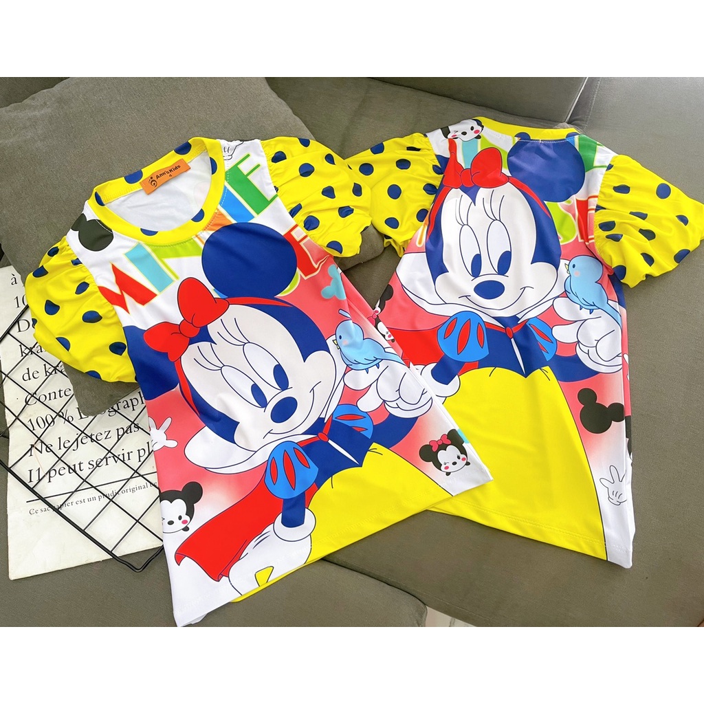 Đầm suông thun lạnh in 3D size đại cho bé gái từ 23 đến 45kg - Đầm váy bé gái - FREESHIP