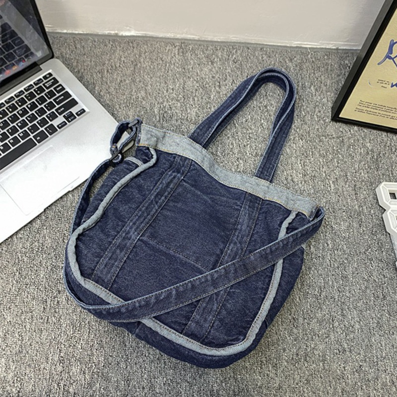 Túi Xách Denim Cỡ Lớn Thời Trang Retro Cho Nữ