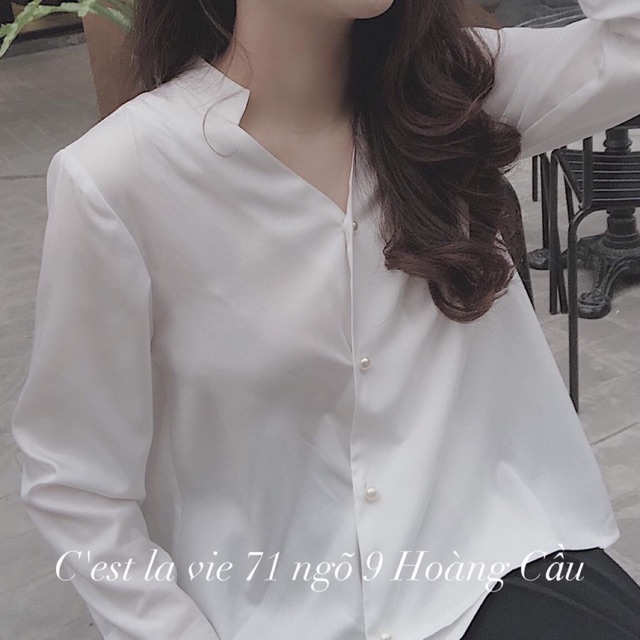 Sơ mi vạt lệch giá rẻ (clip thật)