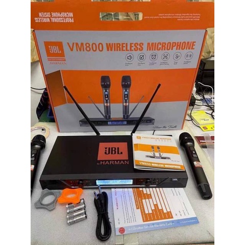 Bộ 2 Micro Không Dây Harman JBL VM800 Cao Cấp, Cảm Biến Tự Ngắt Sau 3s, Khoảng Cách Thu Phát Lên Đến 30m - BH 12 tháng