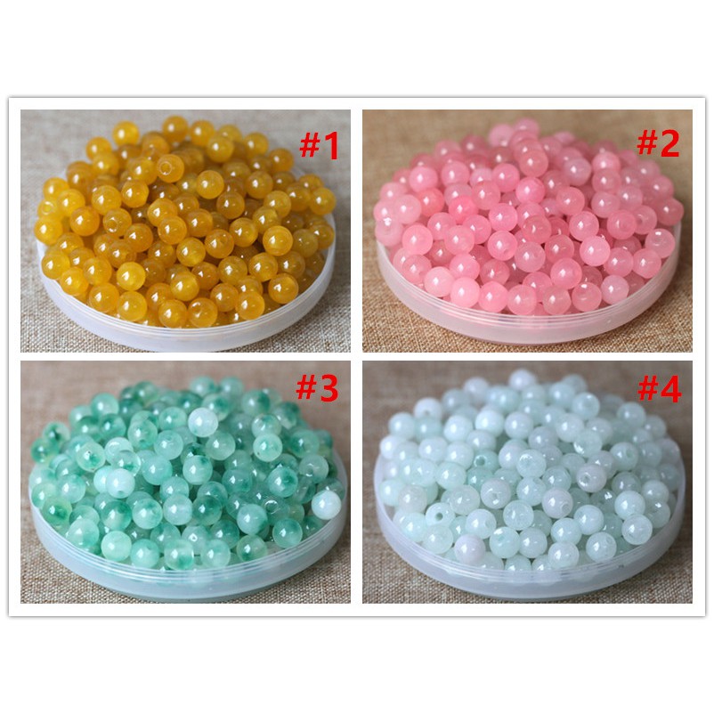 Bộ 100 Hạt Đá Tròn Tự Nhiên 3-6Mm