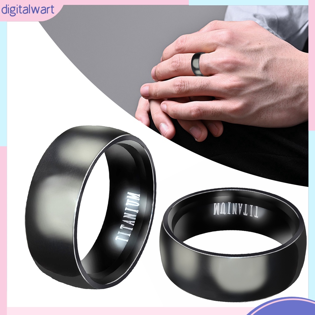 Nhẫn titan kiểu dáng đơn giản rộng 8mm dành cho nam