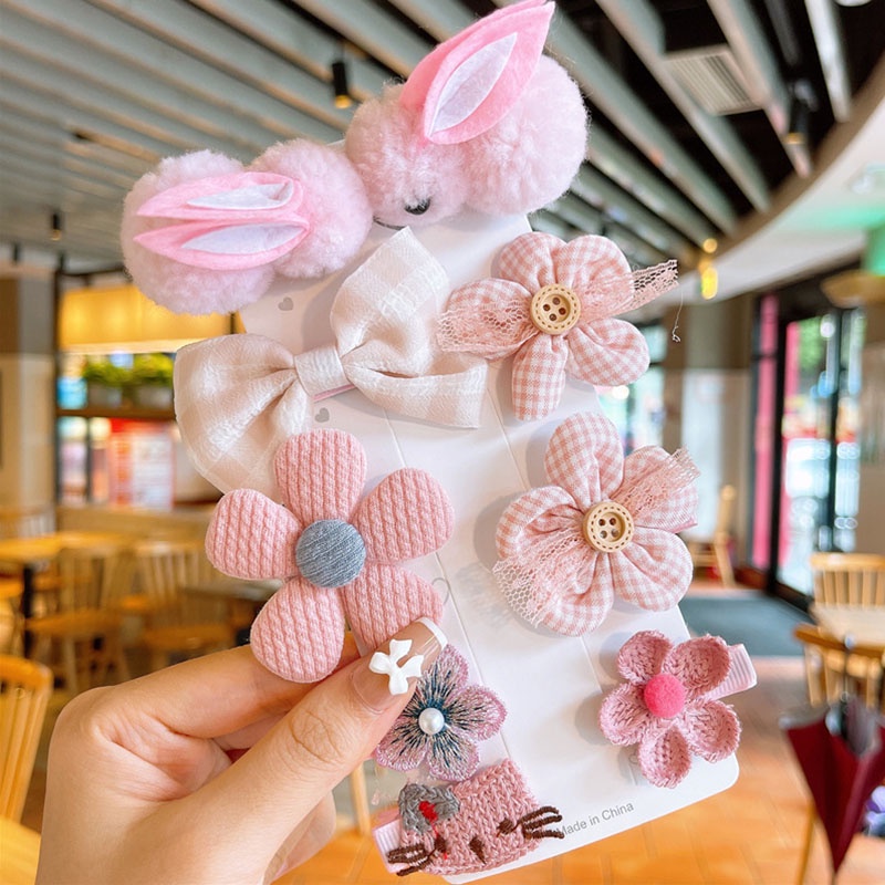 Set 9 kẹp tóc hoạt hình xinh xắn dành cho bé gái