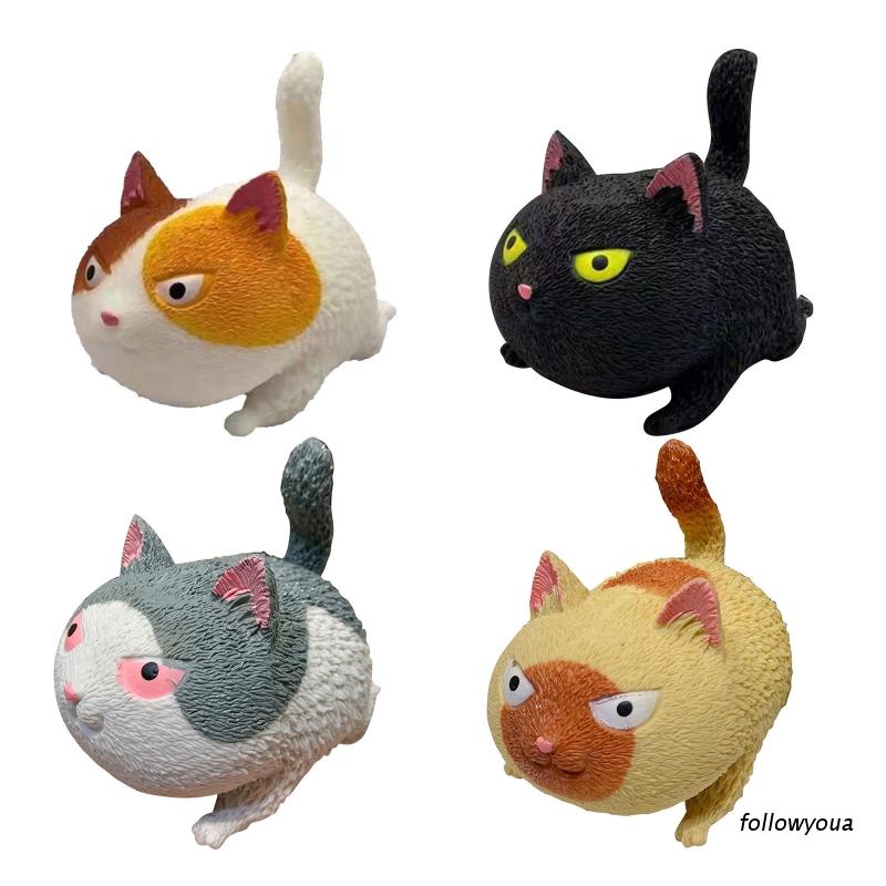 Đồ chơi nắn bóp đàn hồi giảm stress hình chú mèo nhiều màu sắc tùy chọn
