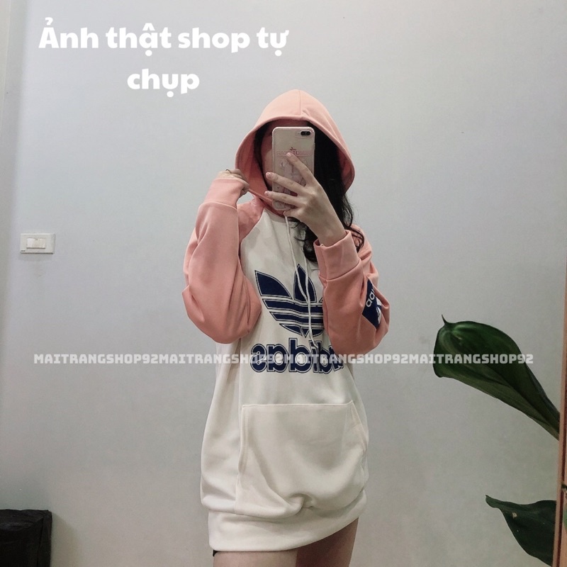 Áo hoodie nữ logo adidas, Áo nỉ nữ form rộng đẹp (Clip/ảnh thật) – (TTA41)
