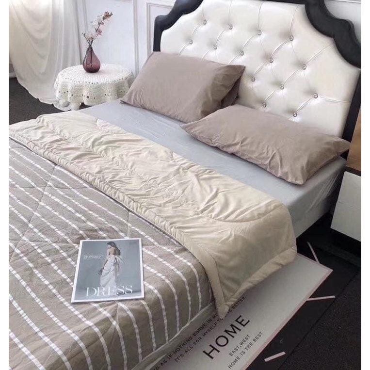Chăn Hè Thu Cotton Đũi Kẻ Muji Nhật Bản- baophong6886