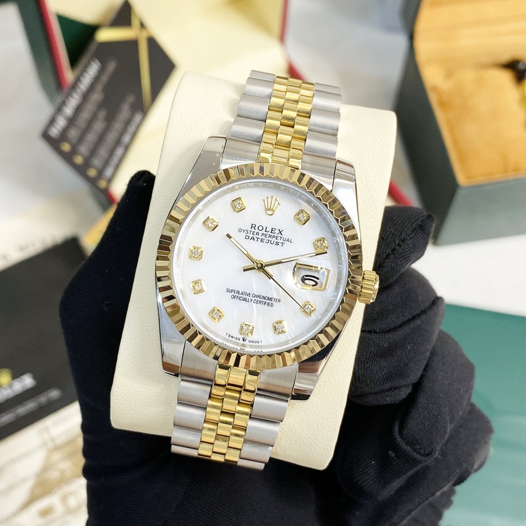 [Máy cơ] Đồng hồ cơ nam Rolex automatic mặt đính viền băm chống nước DH561 - shop228 | BigBuy360 - bigbuy360.vn
