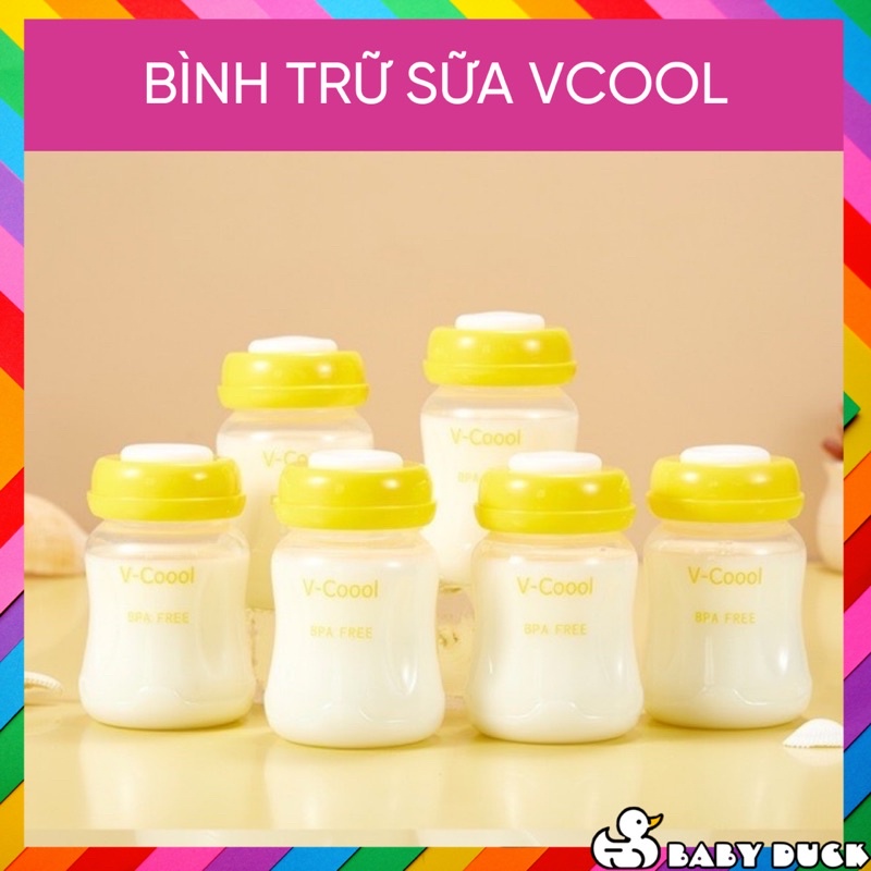 Bình trữ sữa vcool chính hãng có vạch chia 180ml/150ml, bình đựng sữa