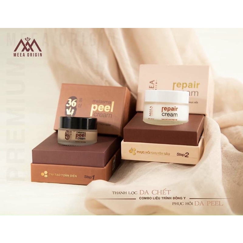 Combo Peel + Kem Phục Hồi Ha Tảo Sâm Bóc Tách Da Đông Y 36 Vị Meea